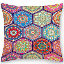 Load image into Gallery viewer, Polyester Pillow Case Square Cushion Cover Pillow Double Sides Ethnic Flower Bohemian Throw Pillow Covers Pillow Covers Retro Floral Cushion Covers Spiritual Decor Square Pillowcase Office Home Decoration