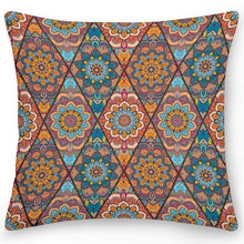 Load image into Gallery viewer, Polyester Pillow Case Square Cushion Cover Pillow Double Sides Ethnic Flower Bohemian Throw Pillow Covers Pillow Covers Retro Floral Cushion Covers Spiritual Decor Square Pillowcase Office Home Decoration