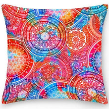 Load image into Gallery viewer, Polyester Pillow Case Square Cushion Cover Pillow Double Sides Ethnic Flower Bohemian Throw Pillow Covers Pillow Covers Retro Floral Cushion Covers Spiritual Decor Square Pillowcase Office Home Decoration