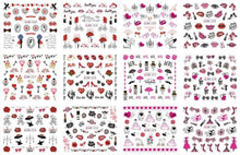 Load image into Gallery viewer, Pop Art Nail Stickers Sexy Girl Designs Comics Water Transfer Decals Manicure Lips Nail Art Decorations Slider Nail Art Stickers Decals Nail Art Supplies Valentines Day 3D Self-Adhesive Nail Decorations Accessories Women Girls Manicure Decorations