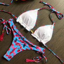 Load image into Gallery viewer, Popular Women's Beachwear Bikini Set Swimwear Push-Up Padded Swimsuit Floral Bikini Set Low Rise Ruffled Two Pieces Swimsuit Push Up Bathing Suit Swimwear