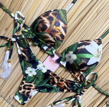 Load image into Gallery viewer, Popular Women's Beachwear Bikini Set Swimwear Push-Up Padded Swimsuit Floral Bikini Set Low Rise Ruffled Two Pieces Swimsuit Push Up Bathing Suit Swimwear