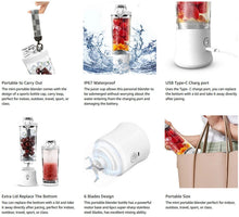 Load image into Gallery viewer, Portable Blender 600ml Electric Juicer Fruit Mixers 4000mah Usb Rechargeable Smoothie Mini Blender Personal Juicer Colorful Cup Personal Size Blender Mini Fruit Mixer Milkshake Smoothie Maker With Usb Rechargeable Juicer