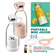 Load image into Gallery viewer, Portable Blender Juicer Bottle Mixer Electric Wireless Charge Mini Fruit Mixers Juicer Cup Blender Milkshake Juice Maker Machine Portable Mini Blender with Wireless Charging for Home, Office & Outdoor Juicer