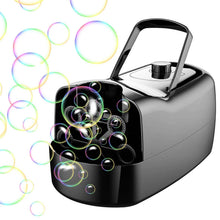 Load image into Gallery viewer, Portable Bubble Blowing Machine with 2 Speeds Handle 3000-4000 Bubbles Per Minute Plug-In Battery Powered