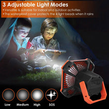 Load image into Gallery viewer, Portable Camping Lantern Fan 10000mAh Battery Powered with 4 Light Modes