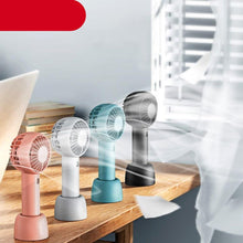 Load image into Gallery viewer, Portable Fan Mini Handheld Fan USB Rechargeable 3 Speed Personal Handheld Small Pocket Fan with Base for Indoor Outdoor Handheld Fan Mini Portable Fan Rechargeable Battery Fan Cute Design 3 Speed Dual Motors Personal Small Desk Fan with Base