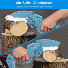 Load image into Gallery viewer, Portable Handheld Cordless Small Chain Saw Battery Powered