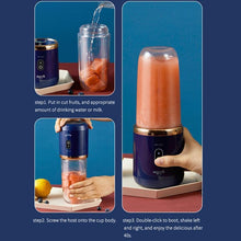 Load image into Gallery viewer, Portable Juicer Blender 300ml Electric Fruit Juicer USB Charging Lemon Orange Fruit Juicing Cup Smoothie Blender Machine Electric Fruit Juicer USB Charging Lemon Orange Fruit Juicing Cup Smoothie Blender Machine