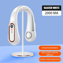 Load image into Gallery viewer, Portable Mini Hanging Neck Fan Bladeless Neckband Fan Digital Display Power Air Cooler USB Rechargeable Electric Fans 5 Speed Personal Neck Fan for Women and Men