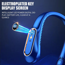 Load image into Gallery viewer, Portable Mini Hanging Neck Fan Bladeless Neckband Fan Digital Display Power Air Cooler USB Rechargeable Electric Fans 5 Speed Personal Neck Fan for Women and Men