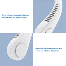 Load image into Gallery viewer, Portable Neck Fan USB Rechargeable 1200mAh Bladeless Fan Mini Electric Ventilator Silent Neckband Wearable Cooling for Sports Rechargeable Bladeless Headphone Design Neck Fans