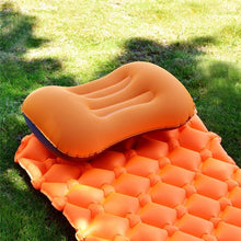 Load image into Gallery viewer, Portable Outdoor Travel Camping Pillow Compressible Inflatable Cushion Soft Neck Protective Head Rest Pillow Durable Portable Fold Outdoor Travel Sleep Pillow Air Inflatable Cushion Break Travel Plane Hotel Rest Ultralight Inflatable PVC Nylon Air Pillow