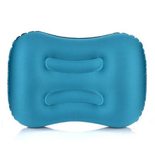 Load image into Gallery viewer, Portable Outdoor Travel Camping Pillow Compressible Inflatable Cushion Soft Neck Protective Head Rest Pillow Durable Portable Fold Outdoor Travel Sleep Pillow Air Inflatable Cushion Break Travel Plane Hotel Rest Ultralight Inflatable PVC Nylon Air Pillow