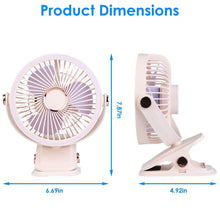 Load image into Gallery viewer, Portable Quiet Rechargeable Clip-On Fan