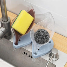Load image into Gallery viewer, Portable Soap Dish Leaf Shape Soap Holder Leaf Shaped Soap Box Soap Dish For Bathroom Suction Cup Bathroom Storage For Soap Soap Dishes Sponge Container with Suction Cup Leaf Shape Self Draining for Bathroom Kitchen Sink