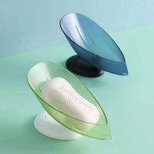 Load image into Gallery viewer, Portable Soap Dish Leaf Shape Soap Holder Leaf Shaped Soap Box Soap Dish For Bathroom Suction Cup Bathroom Storage For Soap Soap Dishes Sponge Container with Suction Cup Leaf Shape Self Draining for Bathroom Kitchen Sink