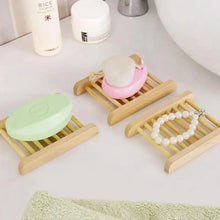 Load image into Gallery viewer, Portable Soap Dishes Natural Wood Soap Tray Holder Dish Storage Bath Shower Plate Home Bathroom Wash Soap Holder Home Bamboo Wood Soap Holder Bathroom Wooden Soap Case Hand Craft Bathtub Shower Dish Accessories