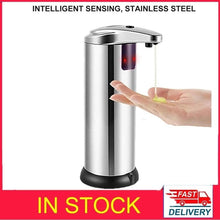 Load image into Gallery viewer, Portable Soap Dispensers Stainless Steel Automatic Liquid Dispenser Smart Sensor 250ML Hand Wash Sanitizer Touchless Automatic Soap Dispenser Infrared Motion Sensor Dish Liquid Hands Free Auto Hand Soap Dispenser For Bathroom and Kitchen