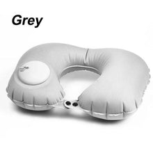 Load image into Gallery viewer, Portable U-Shape Inflatable Travel Pillow Car Head Rest Air Cushion for Travel Office Nap Head Rest Air Cushion Neck Pillow Inflatable Travel Neck Pillows Hand Press U-Shaped Headrest Cushion Compressible Ergonomic Inflating Pillows for Neck Support