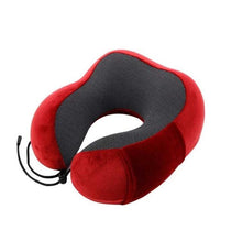 Load image into Gallery viewer, Portable U-Shape Magnetic Headrest 30x28cm Neck Pillow Memory Foam Travel Office Car Embrace Cervical Pillow Cotton Neck Pillow Cervical Vertebra Travel Portable Noon Break Aircraft Neck Pillow For Traveling Upgraded Travel Neck Pillow Travel Accessories