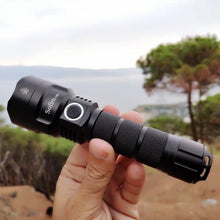 Load image into Gallery viewer, Powerful Flashlight Rechargeable Waterproof Searchlight Powerful Long Beam Distance LED Super Bright Flashlight Cree Torch with Ramping Indicator USB Charger Super Bright Torch Best For Hiking Hunting Camping Outdoor Sport