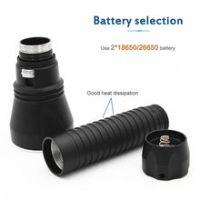 Load image into Gallery viewer, Powerful LED Rechargeable Dive Flashlight Cree Diving Flashlight Underwater Waterproof High Lumen LED Scuba Diving Torch Flashlight For Scuba Diving Underwater Torch