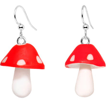 Load image into Gallery viewer, Handcrafted Silver Plated Trippy Mushrooms Fishhook Earrings