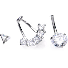Load image into Gallery viewer, Clear CZ Gem Sassy Sparkle Butterfly Dangle Belly Ring