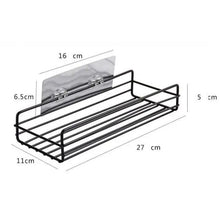 Load image into Gallery viewer, Premium Quality Bathroom Kitchen Punch Corner Frame Shower Shelf Wrought Iron Shampoo Storage Rack Holder with Suction Cup Bathroom Accessories