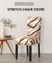 Load image into Gallery viewer, Print Pattened Dining Chair Cover Spandex Elastic Chair Slipcover Stretch Case For Chairs Wedding Hotel Banquet Fit Stretch Short Dining Room Chair Covers with Printed Pattern Banquet Chair Seat Protector Slipcover For Home Party Hotel Wedding Ceremony