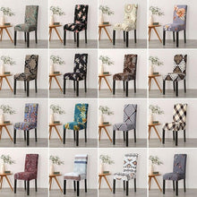 Load image into Gallery viewer, Print Pattened Dining Chair Cover Spandex Elastic Chair Slipcover Stretch Case For Chairs Wedding Hotel Banquet Fit Stretch Short Dining Room Chair Covers with Printed Pattern Banquet Chair Seat Protector Slipcover For Home Party Hotel Wedding Ceremony