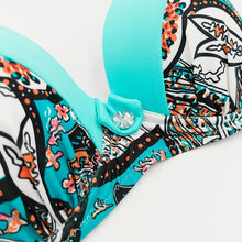 Load image into Gallery viewer, Print Swimwear Women Bikini Solid Push Up Swimsuit Female Bikini Set Beachwear Bathing Suit Swimming High Waist Swimsuits With Boy Shorts Triangle Top Stripes Halter Bikini Two Piece Bathing Suits