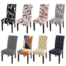 Load image into Gallery viewer, Printed Chair Cover Spandex Stretch Durable Soft Seat Chair Covers Slipcovers for Kitchen Dining Room Wedding Banquet Hotel Chair Covers for Dining Room Stretch Spandex Removable Washable Anti-dust Seat Slipcover Protector for Hotel Office Ceremony