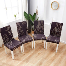 Load image into Gallery viewer, Printed Polyester Fabric Chair Cover Washable Chair Covers Seat Slipcovers Stretch Dining Seat Case For Home Stretch Removable Washable Dining Room Chair Protector Slipcovers/Home Decor Dining Room Seat Cover Multiple Styles