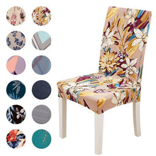 Load image into Gallery viewer, Printed Polyester Fabric Chair Cover Washable Chair Covers Seat Slipcovers Stretch Dining Seat Case For Home Stretch Removable Washable Dining Room Chair Protector Slipcovers/Home Decor Dining Room Seat Cover Multiple Styles