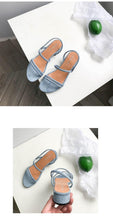 Load image into Gallery viewer, Women Sandals Summer Blue Shoes Flats Heel Flip Flip Flop Sandals Women Back Strap Flat Sandals Adjustable Casual Sandal With Open Toe Sandals