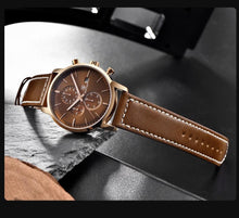 Load image into Gallery viewer, 2021 New Business Men Watch Full Steel Quartz Luxury Casual Waterproof Leather Sports Male Wristwatch