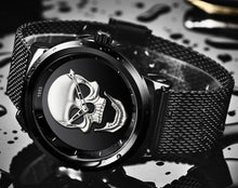 Load image into Gallery viewer, Men's Waterproof Stainless Steel Watch 3D Skull And Fluorescent Hands Unique Design Perfect Gift