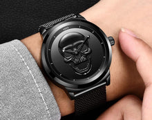 Load image into Gallery viewer, Men's Waterproof Stainless Steel Watch 3D Skull And Fluorescent Hands Unique Design Perfect Gift