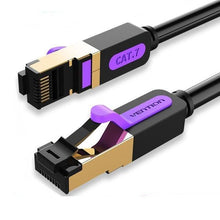 Load image into Gallery viewer, Black Gold Ethernet Cable Cat7 RJ45 Lan Cable SSTP Network Internet Fast LAN Wire Network Gold Plated Patch Cord Cable For PC Router Laptop Cable Ethernet