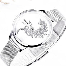 Load image into Gallery viewer, Luxury Womens Round Watch Simple Analog Quartz Watches Elegant Stainless Steel Mesh Strap Fashionable Wrist Watch For Woman
