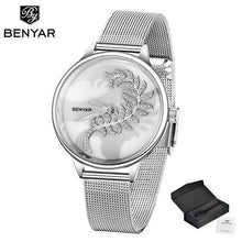Load image into Gallery viewer, Luxury Womens Round Watch Simple Analog Quartz Watches Elegant Stainless Steel Mesh Strap Fashionable Wrist Watch For Woman
