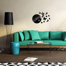 Load image into Gallery viewer, 3D Acrylic Mirror Wall Stickers Creative Black Modern Acrylic Mirror Surface 3D Simple Wall Stickers Decor Clocks Numbers Stickers for Home Office Decorations Gift Modern Living Room Quartz Clock Watch Home Decoration Clocks