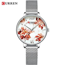 Load image into Gallery viewer, Womens Watches With Decoupage Flower Patterns And Details Of Large Roman Numbers