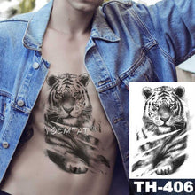 Load image into Gallery viewer, Realistic Temporary Lion Wolf Sticker Tattoo Waterproof Elegant Body Arm Warrior Tattoo For Mens