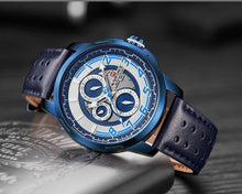 Load image into Gallery viewer, Sport Watches For Man Waterproof Watch Analog Quartz Leather Band Date Calendar Unique Wristwatch Perfect Gift