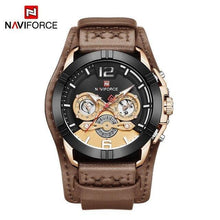 Load image into Gallery viewer, Men's Leather Waterproof Watch With Chronometers And Fluorescent Hands Excellent Design Perfect Gift