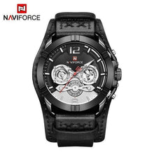 Load image into Gallery viewer, Men's Leather Waterproof Watch With Chronometers And Fluorescent Hands Excellent Design Perfect Gift