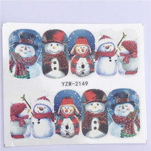 Load image into Gallery viewer, New Christmas Water Decal Nail Art Nail sticker New Year Slider Tattoo Full Cover Santa Claus Snowman Designs Xmas Decals 3D Wave Design Decoration for Women Girls Tape Nail Art Stickers Decal Decoration Nail Art Accessories Decoration Decal